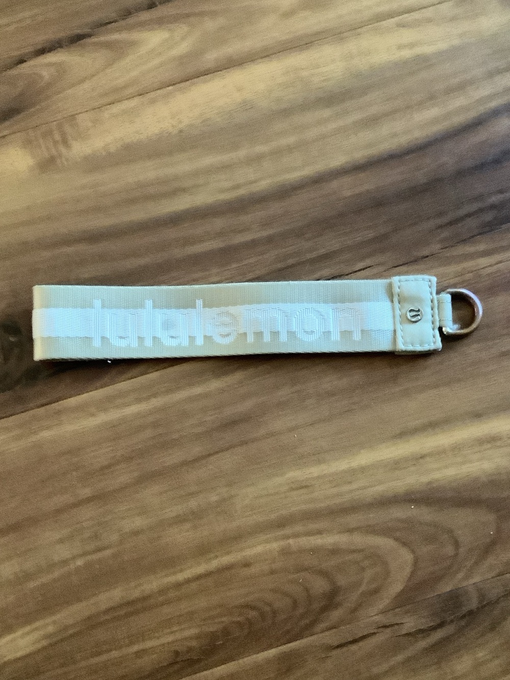 lululemon athletica Beige and White Wrist Loop with Metal Ring